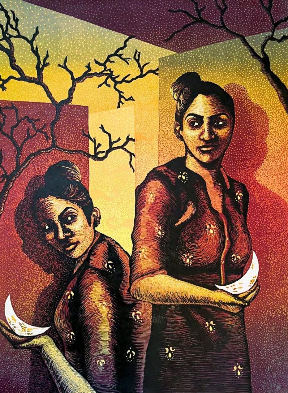 Hyperrealistic charcoal drawing close-up of an elderly man with deep wrinkles and a beard.